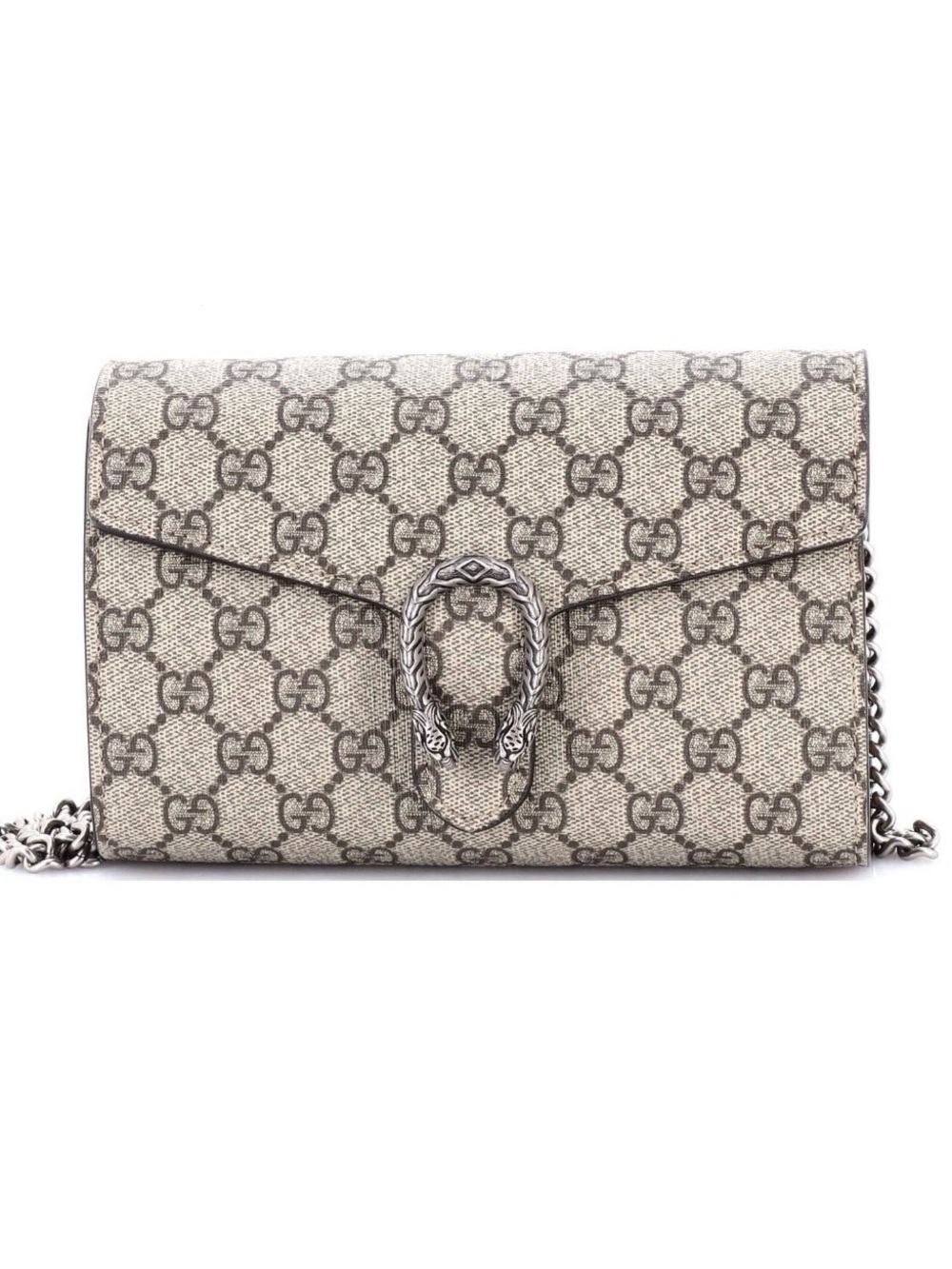 Gucci Beige GG Supreme mini Dionysus Chain Crossbody